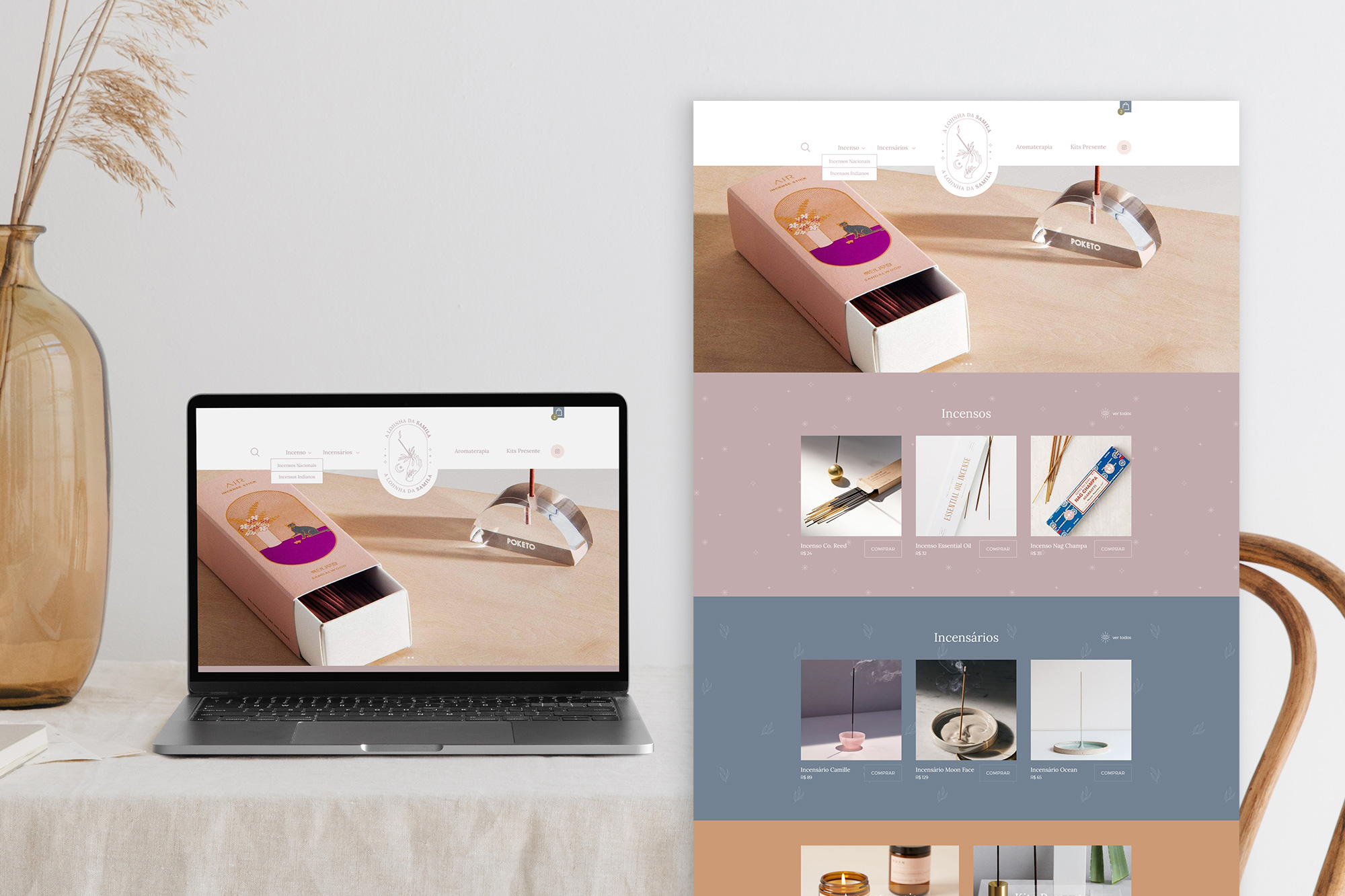 Identidade Visual e Layout para Loja Online exclusiva para A Lojinha da Samila - Design by Adrielly Sato