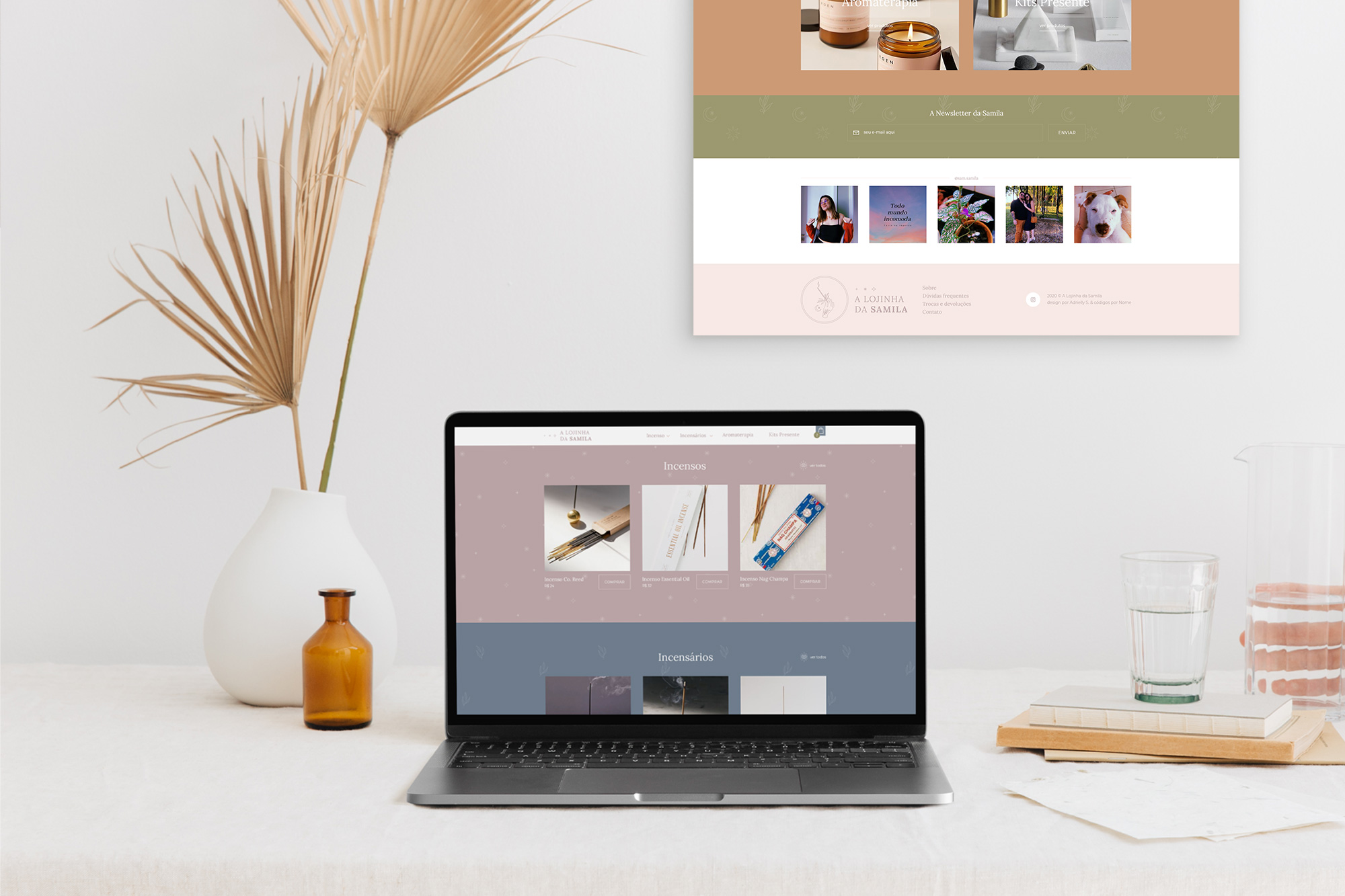 Identidade Visual e Layout para Loja Online exclusiva para A Lojinha da Samila - Design by Adrielly Sato
