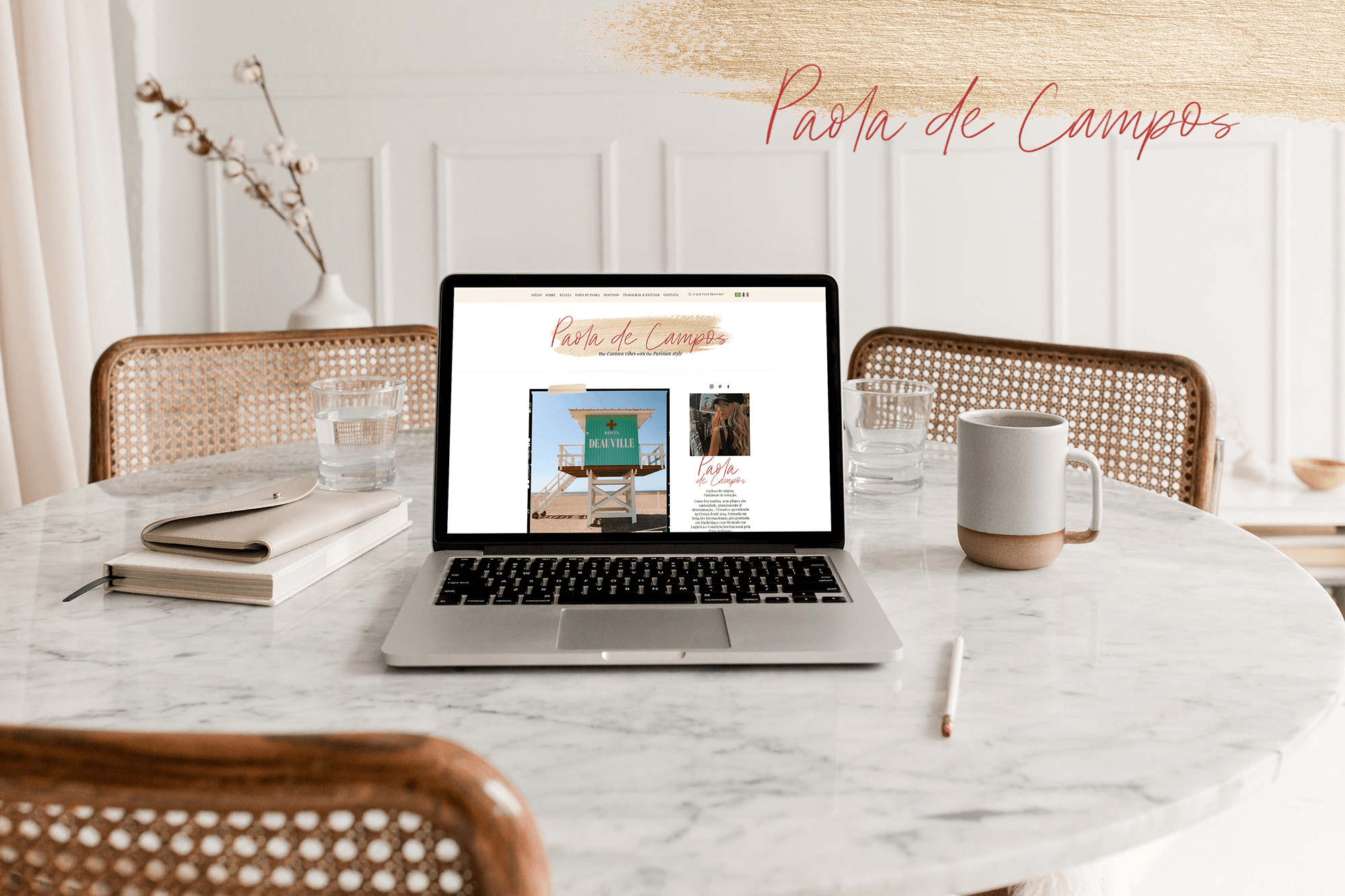 Identidade Visual & Blog Layout exclusivos para Paola de Campos - Design by Adrielly Sato