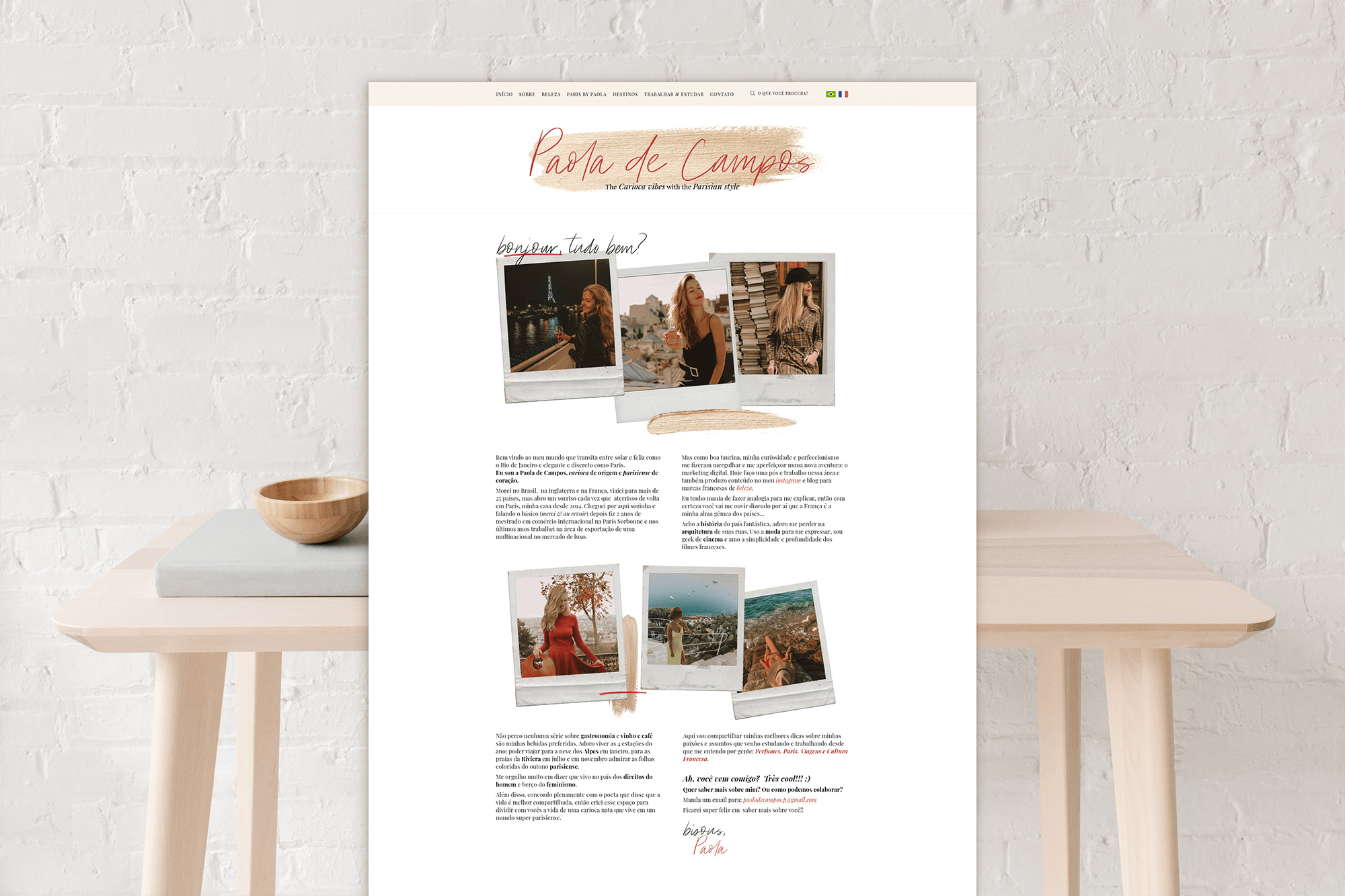 Identidade Visual & Blog Layout exclusivos para Paola de Campos - Design by Adrielly Sato