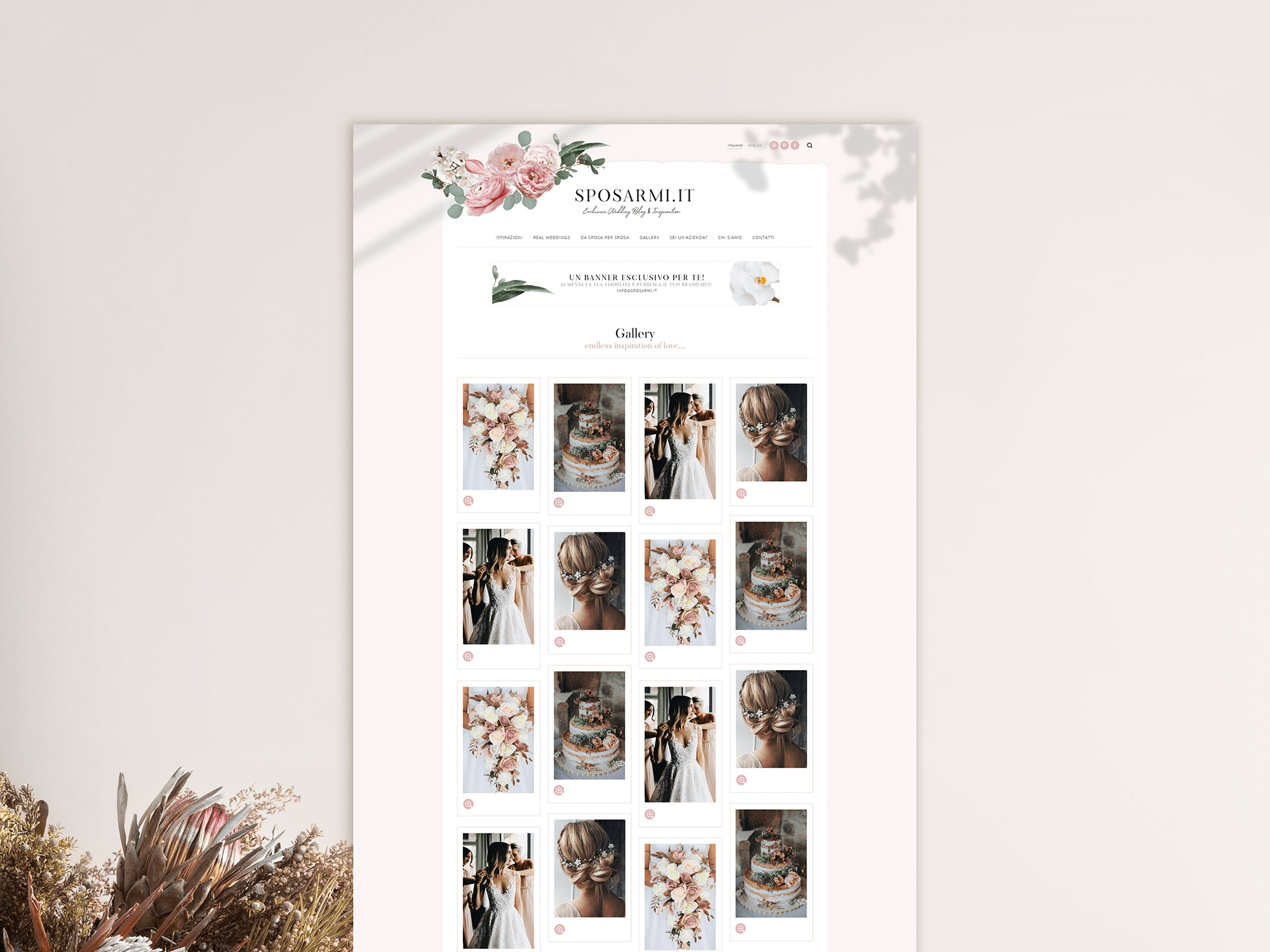 Identidade Visual & Website Layout exclusivos para Sposarmi.it - Design by Adrielly Sato